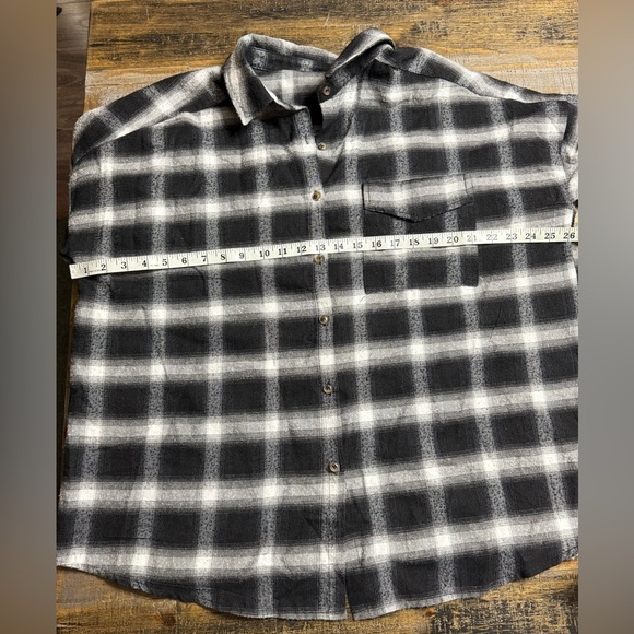 Pink Lily x Darylann Denner Black and White Plaid Button Down Shirt - Picture 6 of 8